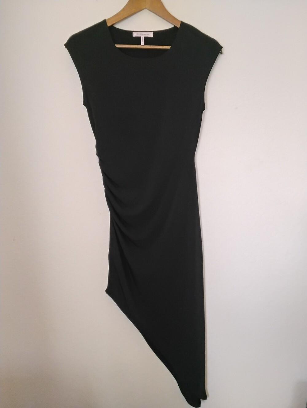 BCBGeneration Dress Womens XS Black Ruched Side Asymmetrical‎ Hem Going Out Wear